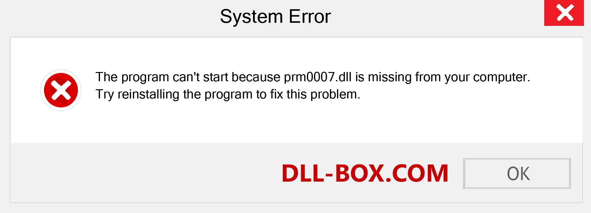  prm0007.dll file is missing?. Download for Windows 7, 8, 10 - Fix  prm0007 dll Missing Error on Windows, photos, images