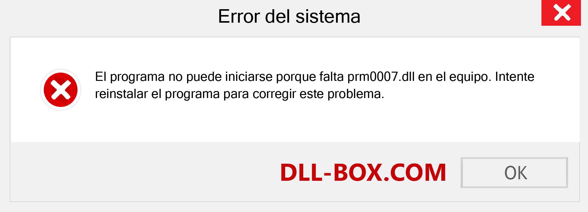 ¿Falta el archivo prm0007.dll ?. Descargar para Windows 7, 8, 10 - Corregir prm0007 dll Missing Error en Windows, fotos, imágenes