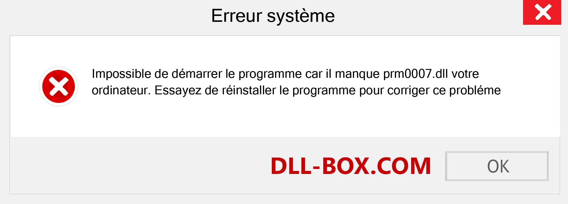 Le fichier prm0007.dll est manquant ?. Télécharger pour Windows 7, 8, 10 - Correction de l'erreur manquante prm0007 dll sur Windows, photos, images